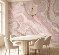 Papier peint texturé en marbre onyx rose, murale murale en agate rose doux pour salon, chambre à coucher, décoration de maison de luxe