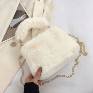 I-0659 Autumn/Winter Fashion Women's <b>Plush</b> Crossbody Bag Handbag with Detachable Shoulder Straps <b>Large</b> Capacity Zipper Closure - Product Image 3