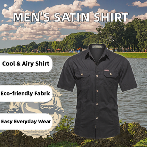 เสื้อเชิ้ตผู้ชายลำลองขายดี คุณภาพสูง ผ้าซาติน แขนสั้น ระบายอากาศได้ดี ยั่งยืน ทนทาน กระดุมแถวเดียว สำหรับฤดูร้อน รับผลิตแบบ ODM - Product Image 2