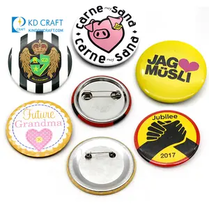 Metal Badge Wholesale No Minimum Logo Offset Printing Blank Metal Tin Tinplate 58mm Cheap Magnetic Pin Custom Button Badge For Promotion
