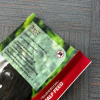 Sac tissé en PP laminé BOPP imprimé sur mesure de 25 kg, facile à ouvrir, pour l'emballage des granulés d'aliments pour veaux, bovins et animaux d'élevage