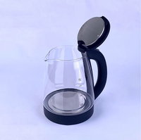 Bouilloire électrique 1,8 L 1500 W avec base, design en verre sûr et efficace pour une cuisson rapide, protection contre l'ébullition à sec, usage domestique K004
