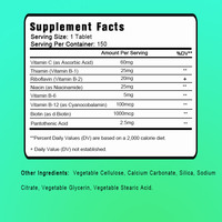 Vente Flash OEM - Personnalisable - Vitamines du complexe B super puissant avec vitamine C et acide folique - Vitamines pour soutenir l'immunité et l'énergie cellulaire