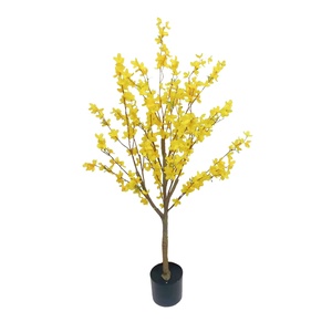 ผ้าจัสมินไม้ดอกไม้ประดับสีเหลืองเทียมสำหรับตกแต่ง - Product Image 1