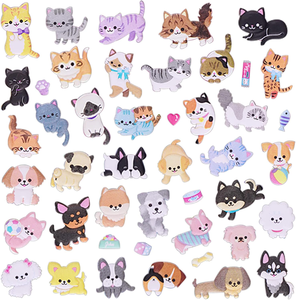 Autocollants 3D gonflés personnalisés chats et chiens de dessin animé avec impression UV, 4 feuilles différentes pour scrapbooking enfant en gros - Product Image 1