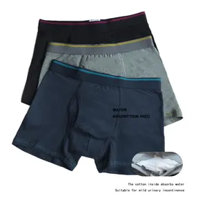 Hygieia - Cueca boxer masculina à prova de vazamento, calça lavável e reutilizável, absorvente urinário confortável, roupa íntima lavável para incontinência