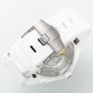 Relojes mecánicos de 42 mm, reloj automático de cerámica blanca de lujo para hombre, reloj de buceo con correa de goma, deportivo automático - Product Image 6