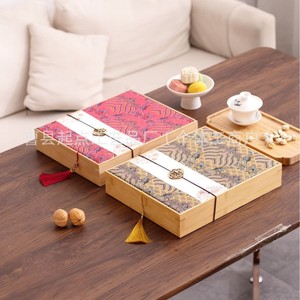 Caja de té de bambú de estilo chino, caja rectangular hecha a mano para regalo, embalaje para almacenamiento de té blanco Pu'er Fuding, caja de madera - Product Image 1