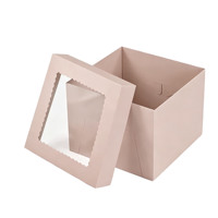 Boîte à gâteau carrée blanche personnalisable en gros, 350g, en carton ivoire alimentaire recyclable