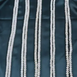 Großhandel 4,55 mm natürliche weiße knapf-Süßwasserperlen-Perlen zur Schmuckherstellung