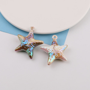 Dijes acrílicos en forma de estrella, colores aleatorios, accesorios de joyería DIY, colgante para collar, llavero, colgantes de moda unisex - Product Image 5