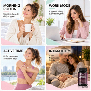Fabricante Certificado por GMP, Shecome, Raíz de Maca para Mujeres, para el Alivio del Estrés y Mejora del Estado de Ánimo, Suplemento Herbal de Raíz de Maca para Mujeres - Product Image 4