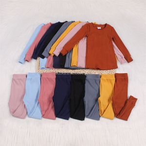 Conjuntos de ropa de bebé personalizados de manga larga de tela de algodón roscado de fibra de bambú de alta calidad para niños pequeños - Product Image 2