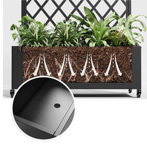 Boîtes de jardinage de cour avec treillis <span class=keywords><strong>et</strong></span> roues verrouillables Lits de jardin surélevés Protection solaire anti-pluie 70.9Hx35.4Wx16.7D - Product Image 2