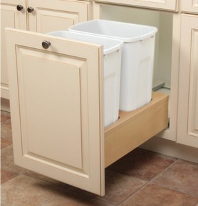 Support coulissant en bois au design contemporain, facile à installer, pour poubelle, pour armoires de cuisine - Product Image 3
