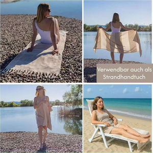 Sun Lounger <strong>Cover</strong> 200x70cm Hooded 100% Cotton Washable Beach <strong>Deck</strong> <strong>Chair</strong> <strong>Cover</strong> (Jade/Natural) - Product Image 6