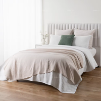 Couverture d'hiver en mousseline de coton tissée certifiée OEKO-TEX, 2 couches, 200x280cm, personnalisable, douce, pour lit et canapé