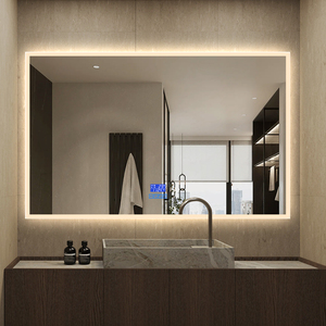 <span class=keywords><strong>2025</strong></span> hình chữ nhật sang trọng chiếu sáng thông minh tắm gương mờ ánh sáng thời gian và nhiệt độ hiển thị LED trang trí espejo inteligente - Product Image 2