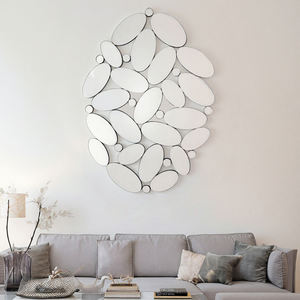 Cadre de <span class=keywords><strong>miroir</strong></span> décoratif ovoïde en grappes d'art moderne <span class=keywords><strong>Miroir</strong></span> mural de forme irrégulière pour la maison Salle de bain Entrée Salon Bureau - Product Image 1