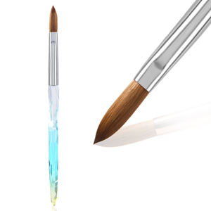 Pinceau <span class=keywords><strong>à</strong></span> ongles ovale NYKKA personnalisé 100% poils de Kolinsky, design cintré, manche en bois rouge, taille 6 # -20 #   Tailles pour l'acrylique professionnel pour nail art - Product Image 4