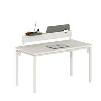 Bureau de direction moderne JUOU, pieds en métal blanc, design en panneaux de bois, en forme de L, extensible, modulaire, pour usage domestique ou professionnel
