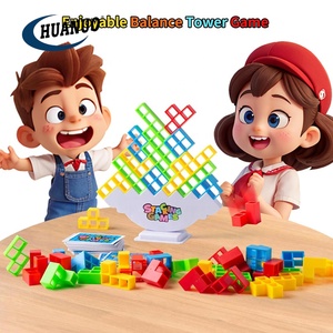 Trẻ em & người lớn tetras Tháp trò chơi 2 người chơi + Trò chơi gia đình 64 PCS cân bằng xếp chồng khối trò chơi hội đồng quản trị - Product Image 3