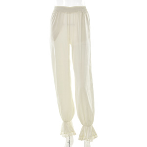 Pantalones Harem de Satén de Cintura Alta, Holgados y Cortos, con Volantes de Encaje y Parches, Transpirables, Pantalones de Suéter para Mujer - Product Image 5
