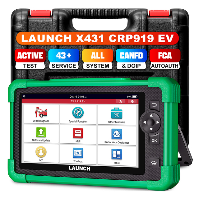 LAUNCH CRP919 EV Electric Vehicle OBD2 Diagnostic Tool Auto Scanner for New Energy Cars Battery Powered English Language
