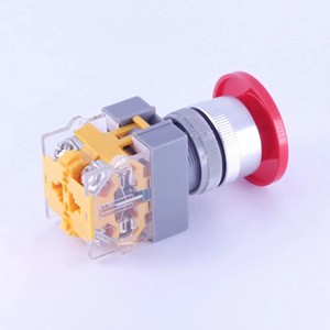 ELEWIND Interruptor de Botón Pulsador Momentáneo de 22mm con Terminal de Tornillo de Cabeza Plana, Color Rojo, Tipo Hongo, 1NO1NC (PB222-11M/R) - Product Image 2