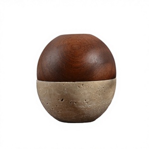 Brûleur d'encens tibétain en travertin de luxe avec couvercle en bois, encensoir Bakhoor, décoration d'intérieur, diffuseur d'aromathérapie thérapeutique religieux - Product Image 3