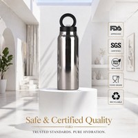 Bouteille d'eau sportive en acier inoxydable à isolation sous vide avec couvercle magnétique portable, logo personnalisé