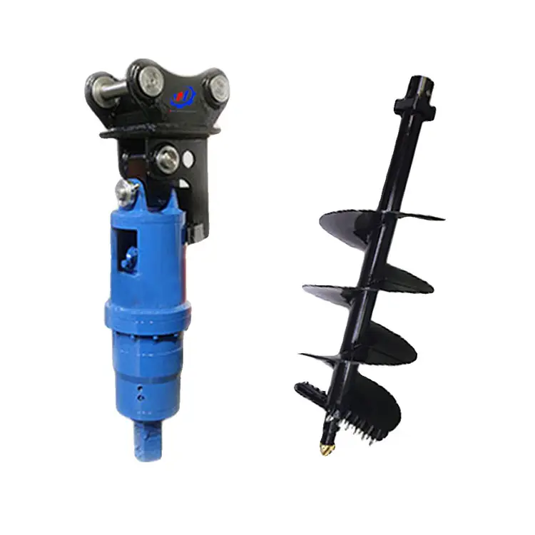 New MOQ 1 Set Hydraulic Earth Auger Hole Digging Machine Farms Ground Hole Drilling Pump Motor Engine PLC Core Included