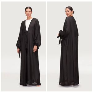 <span class=keywords><strong>Al</strong></span> <span class=keywords><strong>Haramain</strong></span> Thobe Ramadan Decoraciones Robe Black Cordón Abaya De Luxe String Open Abaya - Product Image 5