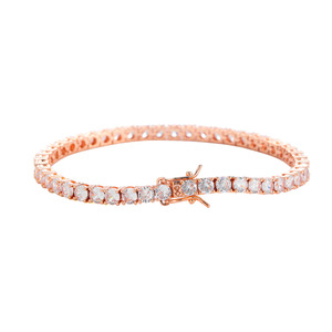 3mm4mm5mm Rose Gold White Zirconium <b>Bracelet</b> <b>Copper</b> Micro-inlaid Zircon Single Row <b>Bracelet</b> Tanjing Fashion Lijing Necklace - Product Image 5