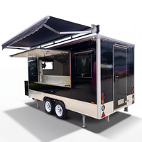 AOBOTE Quadratischer Mobiler Imbisswagen mit Verbundplatten-Karosserie, Outdoor-BBQ-Snack-Catering-Truck, für Pommes und Eis, Rostbeständig