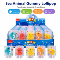 Assortiment de sucettes gélifiées sucrées à thème animal marin, 18 grammes, boîte de 50 pièces