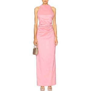 OEM ODM Robe de soirée sans manches avec licou et design de mode de haute qualité pour fille, fête d'anniversaire, robe longue de luxe pour femme - Product Image 3