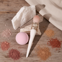 Ensemble de pinceaux à blush au design vintage luxueux, pinceaux de maquillage en poils synthétiques, manche injecté pour personnaliser le pinceau à blush
