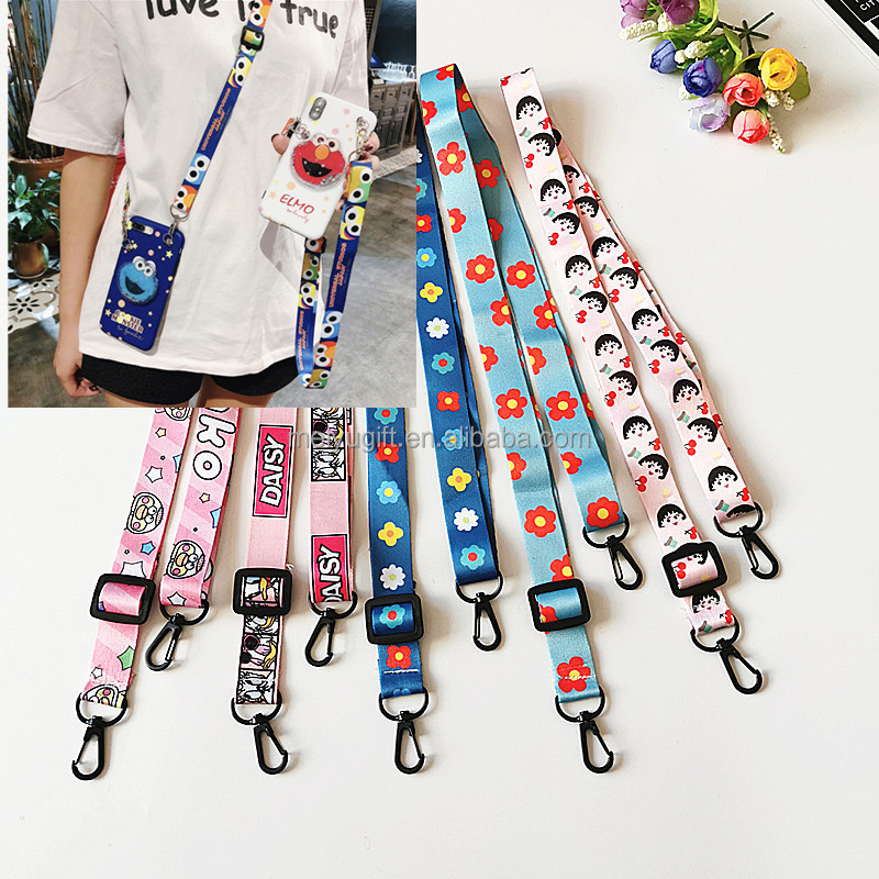 Customized logo mobile phone lanyard wrist strap with colorful pattern hand wrist lanyard keychain holder