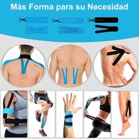 Bande de kinésiologie élastique prédécoupée de 2 pouces de large en coton, sans latex, hypoallergénique, respirante, pour soutien articulaire et entorses