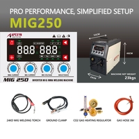 APEXYN Mesin Las Inverter Industri MIG250 220V MIG MAG MMA Kawat 0.8/1.0mm Gulungan 15KG Tugas Berat 250AMP Pengelasan Waktu Panjang