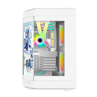 Cajas de Ordenador para Juegos ATX de Doble Vidrio Templado con Pantalla, Gabinetes de Vidrio Cúbicos Económicos de Fábrica, Carcasas para PC de Juegos, Chasis de Escritorio