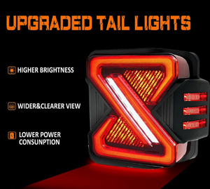 ไฟท้าย LED & ไฟเบรค/ชุดดัดแปลงย้อนแสงสำหรับ JEEP Wrangler <span class=keywords><strong>JL</strong></span> (รุ่น2018-2025)-สว่างมากติดตั้งง่าย - Product Image 2