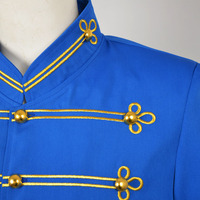Veste de performance de style militaire royal avec broderie dorée pour scène, cosplay et Halloween ODM