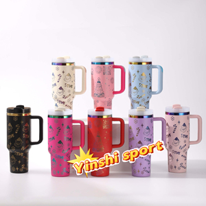 New bán buôn giáng sinh Halloween phim hoạt hình tùy chỉnh 304 thép không gỉ phim hoạt hình xử lý với rơm xe cup - Product Image 1