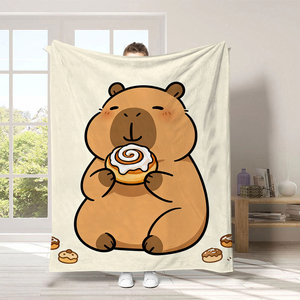 بطانية فليس مطبوعة بتصميم دب كرتوني لطيف عالية الجودة 2026، بطانية مخصصة للتكييف وأريكة - Product Image 1