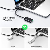 Carte son USB professionnelle Jasoz G142 en alliage d'aluminium, adaptateur double TRS 3 pôles pour casque et microphone, audio 2.1 canaux