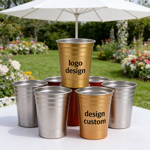 Gobelets noirs de haute qualité 16oz en gros, gobelets rouges pour fêtes, gobelets à bière 500ml, vaisselle de qualité supérieure pour cocktails, vodka, jus, personnalisables - Product Image 1