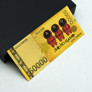 Untuk Uang Kertas Berlapis Emas 50000 Won-China Edisi Terbatas Hadiah Koleksi 15.5x6.9cm Dua Sisi - Product Image 3