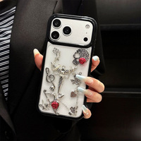 Coque de téléphone personnalisée en TPU pour iPhone 18 Pro Max, style gothique, crâne et rose, avec motif croix d'ange, pour femmes, compatible avec les modèles 17 et 16